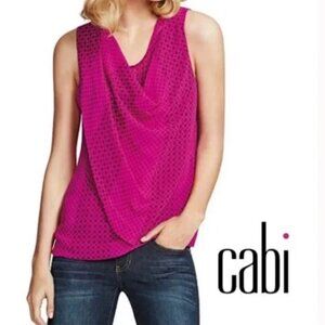 CAbi Fuchsia Sleeveless, criss-cross front blouse - M
